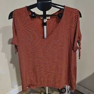 Michael Kors Orange Relaxed Cuff Sleeves Top